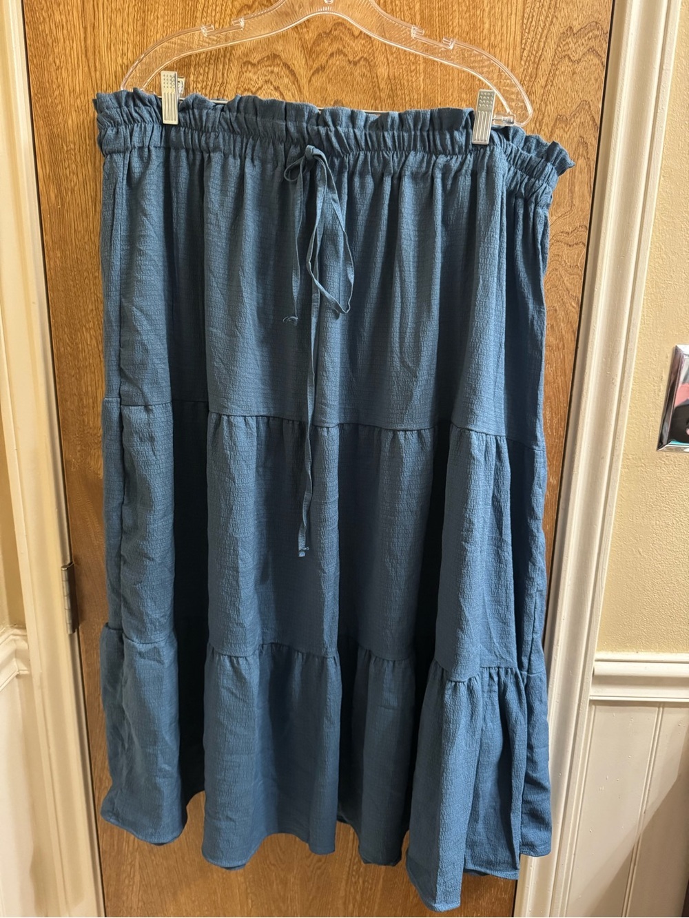 Maxi Skirt Country Blue Unbranded Stretch Waist Layered Light Weight Plus 4XL
